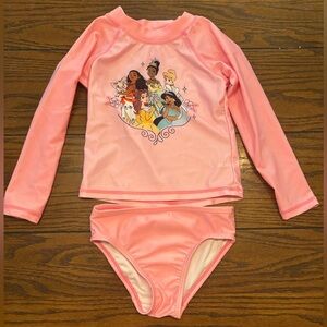 Disney Princess Pink Rashguard Swim Set